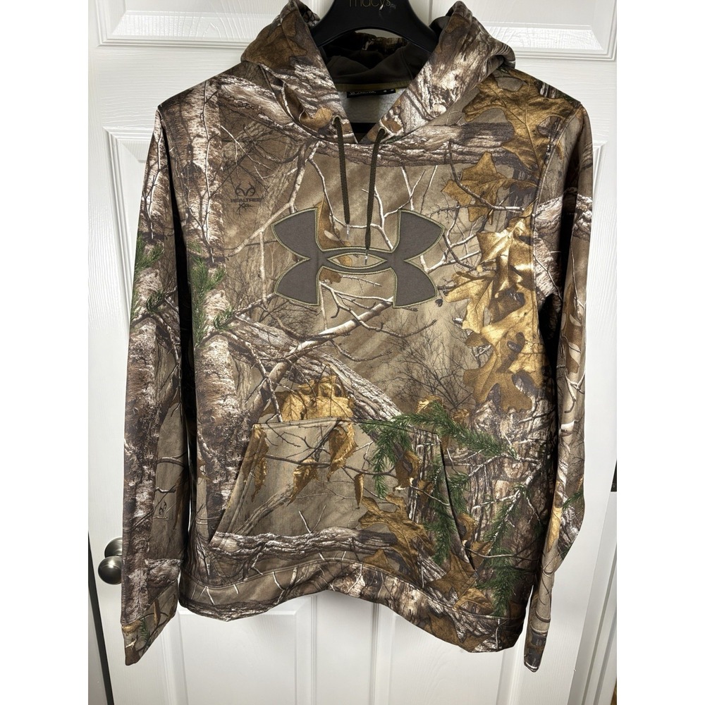 Vintage Under Armour Realtree Camo Hoodie XL Hunting Pullover Fleece